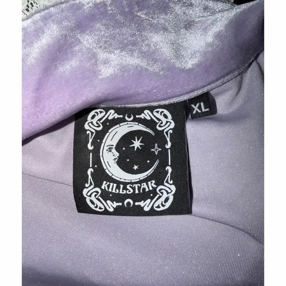 💜 Killstar Velvet Dress with Lace Trim - Picture 5 of 6